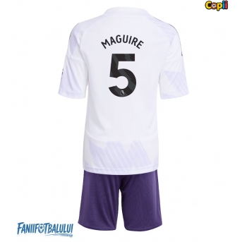 Manchester United Harry Maguire #5 Echipament de Fotbal Replică 2025-26 Copii Deplasare (+ Șorturi)